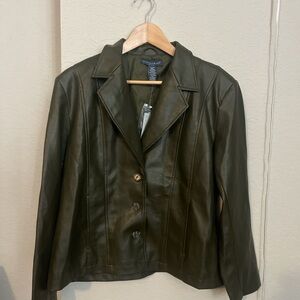 Mountain Lake Dark Green Leather Jacket